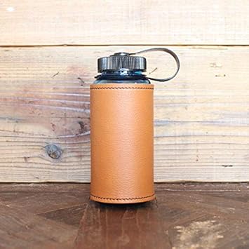 Amazon What Will Be Will Be ナルゲンボトル 広口 0 5l Tritan 用 国産 本革 ハンドメイド レザー カバー ケース スポーツボトル ドリンクボトル 登山 キャンプ ジム キャメルレザー ダークブラウンステッチ What Will Be Will Be アウトドア