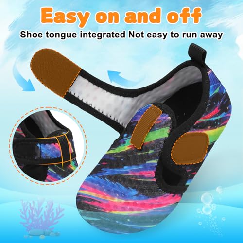 Image of LeIsfIt Kids Water Shoes Girls Boys Quick Dry Aqua Socks Breathable Swim Shoes Non-Slip Barefoot Socks for Beach Surf