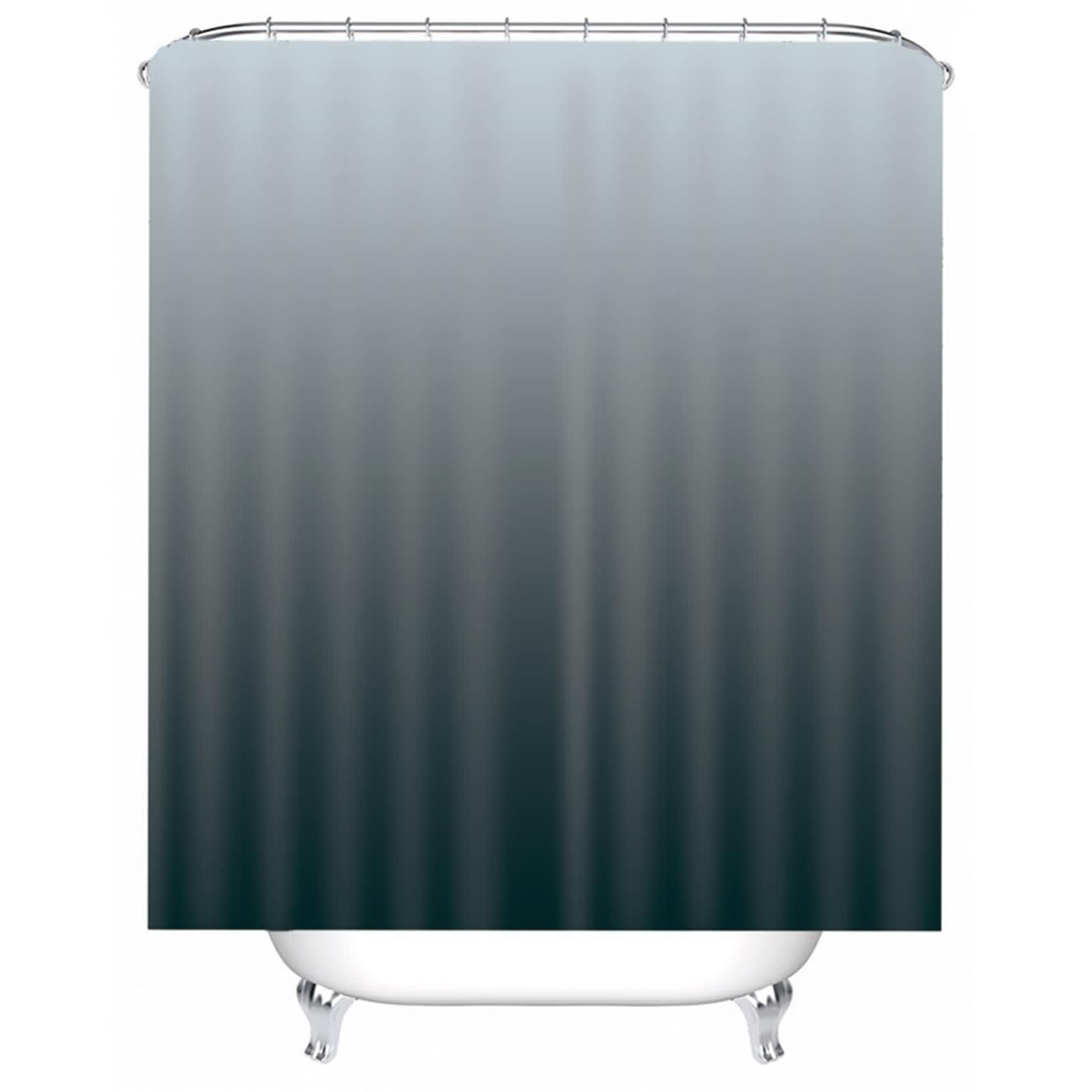 Rideau de bain en polyester imperméable dégradé noir gris pour douche et baignoire