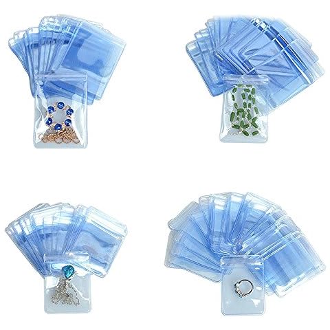 MITOB Self Seal Plastic Bags Zipper Lock Clear PVC Jewelry Packing Storage Bag for Zip Anti-oxidation Poly Pouch (100, 10.5x10.5cm (4.1x4.1 inch)) Cover