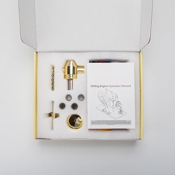 Stirling Engine Model Kit for Adults, Hot Air Stirling Engine DIY Assembly Balance Metal Engine Motor Model, Electricity Generator Mini Engine Kit Engine Building Kit Gift