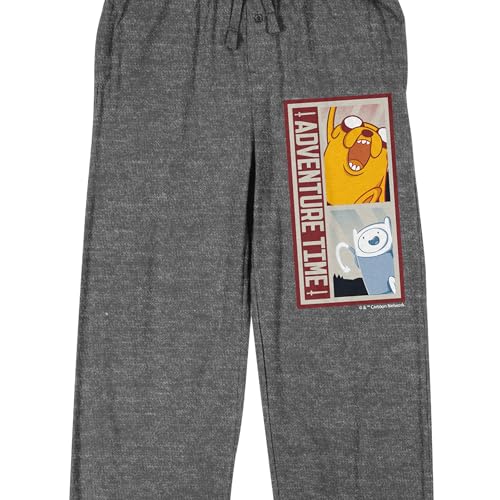 Adventure Time Finn and Jake Men's Heather Gray Sleep Pajama Pants2