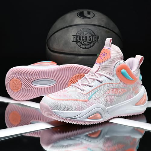 Image of Womens Mens Basketball Shoes High Top Fashion Volleyball Sneakers Breathable Lace Up Non Slip Sport Outdoor Shoe for Unisex