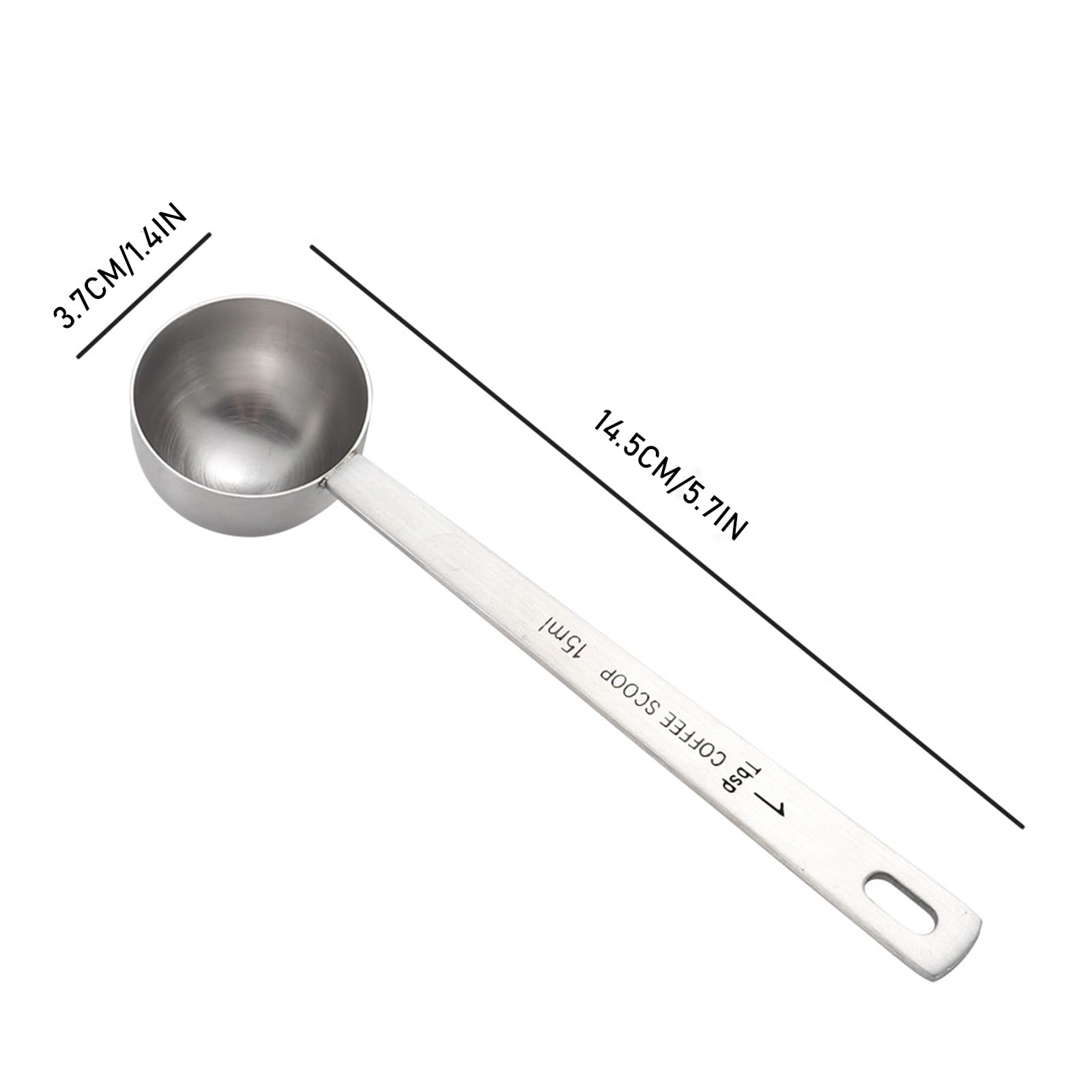 tiokin 2Pcs 1 Tablespoon Coffee Scoop,15 ml Stainless Steel Coffee Measuring Spoon,Long Handle Coffee Measuring Scoop Spoon for Ground Coffee Loose Tea,Milk Brewin and Powder - Image 2