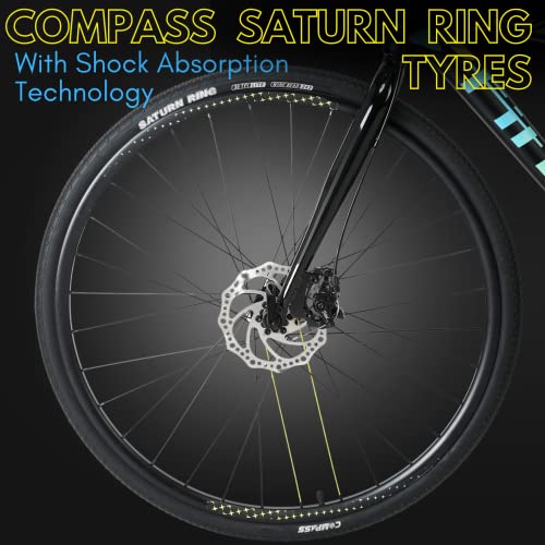 Image of Fittrip Crosstrek Hybrid Cycle | India's Lightest Hybrid | 21 Speed Gearset | Adjustable Stem | Dual Disk Brakes | Yellow-Blue (Large)