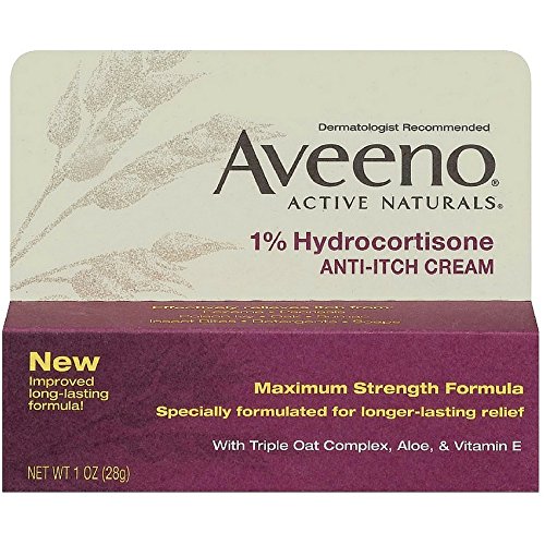 AVEENO Active Naturals 1% Hydrocortisone Anti-Itch Cream 1 oz ( Pack of 6)