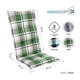 Homeoutfit24 Sun Garden 4-Stück Gartenstuhl-Auflage Prato in Grün - 2
