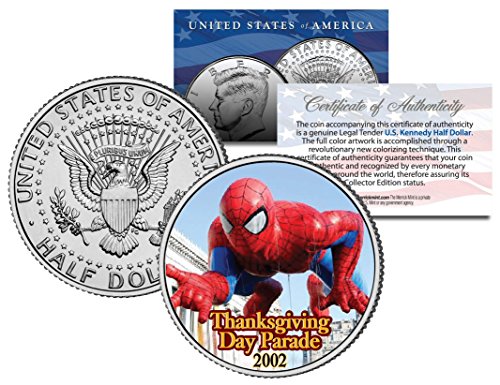 SPIDER-MAN BALLOON 2002 THANKSGIVING PARADE Colorized Kennedy Half Dollar