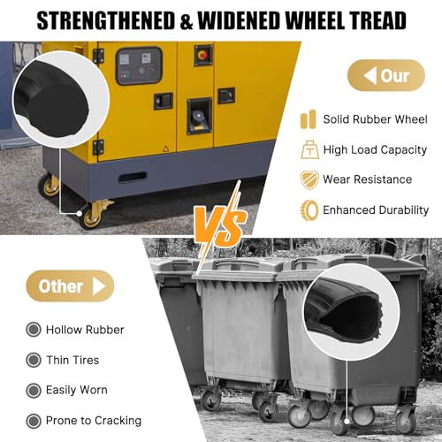 Image of WBD WEIBIDA 6 in Heavy Duty Outdoor Casters Set of 4, 2600 Lbs Industrial Rubber Wheels for Cart Furniture and Workbench, Castors Dual Locking Replacement (4 Brakes, Free Spanner)