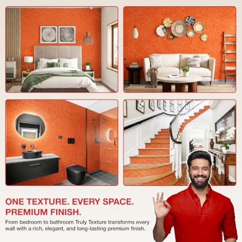 Image of Marble Texture Paint, 3D Designer Stone and Granite Luxury Finish, Washable Water Resistant Acrylic Emulsion, Interior Exterior Ready to use (Amber Royale)