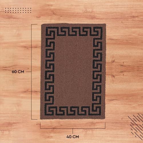 Image of Encasa XO Coir Door Mat for Home Entrance, Anti Slip PVC Back Brown