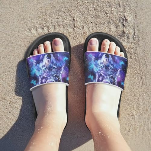 Image of Unisex Slides for Girls Boys Comfortable Slippers Slides Non-slip Shower Shoes House Fashion Thick for Indoor & Outdoor Gifts