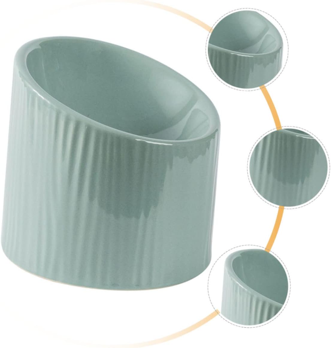 YARNOW 1pc Elevated Ceramic Cat Bowl Slanted Design for Comfortable Eating Stable Non- Pet Feeder for Cats and Dogs