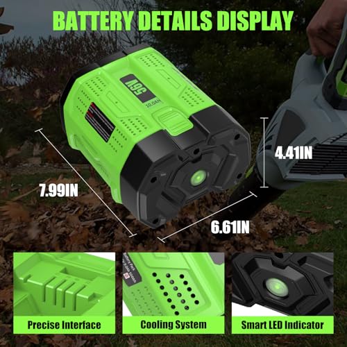 Image of 1Pack BA5600T 10000mAh 56V Replacement Battery for EGO 56V Battery 10.0Ah Compatible with EGO Battery 56Volt Cordless Tools (Green)