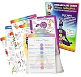 Deck of Chakra Healing Cards Helps Restore and Balance Your Energy with Meditations, Affirmations, Crystals, Essential Oils, Chart, Reiki Symbols, Yoga Poses, Hand Mudras - (20) 4'x6' 2-Sided Cards