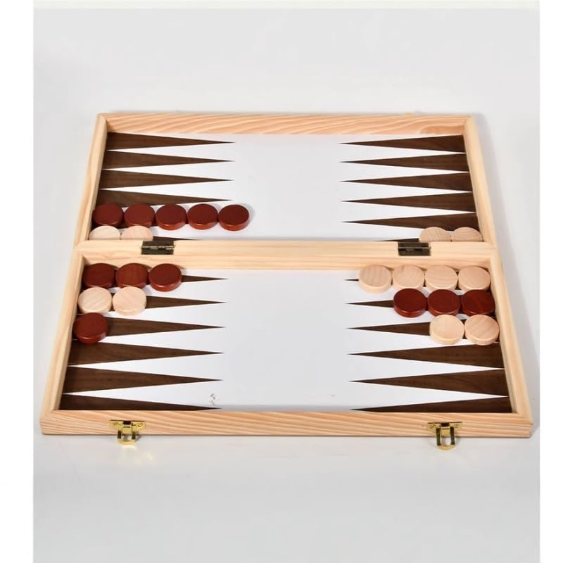 Jeu de Dames en Bois Classique 3 en 1, Backgammon échecs | For les voyages en famille, ensemble de jeu pliant en bois for enfants et adultes(39*39cm)