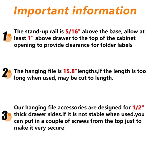 12 Pieces 16 Inch File Cabinet Rails Pvc Drawer Hanging File Rails For Hanging Files 1/2 Drawer Sides Letter Size File Storage Hanging File Organizer #TOP3