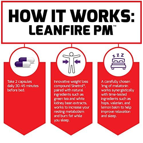 Leanfire Pm, Weight Loss Pills For Women And Men, Fat Burner And Overnight Weight Loss Pills To Burn Fat, Boost Metabolism, And Improve Sleep For Incredible Results, 60 Count (Pack Of 3) #TOP4