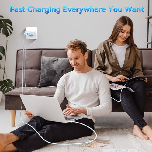 Image of Phone 17 Charger Fast Charging, 45W Dual USB C Charger Block,USB C Wall Chargers with 10FT Long USBC Charging Cable Cord for Phone 17 16 15 Pro Max /17 16 15 Pro /Plus,Pad Pro /Air,S25 /S24-Gradient Blue