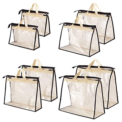 CINPIUK 8 Pack Handbag Dust Bags Purse Storage Organizer for Closet, Zipper Hanging Storage Bag for Handbags