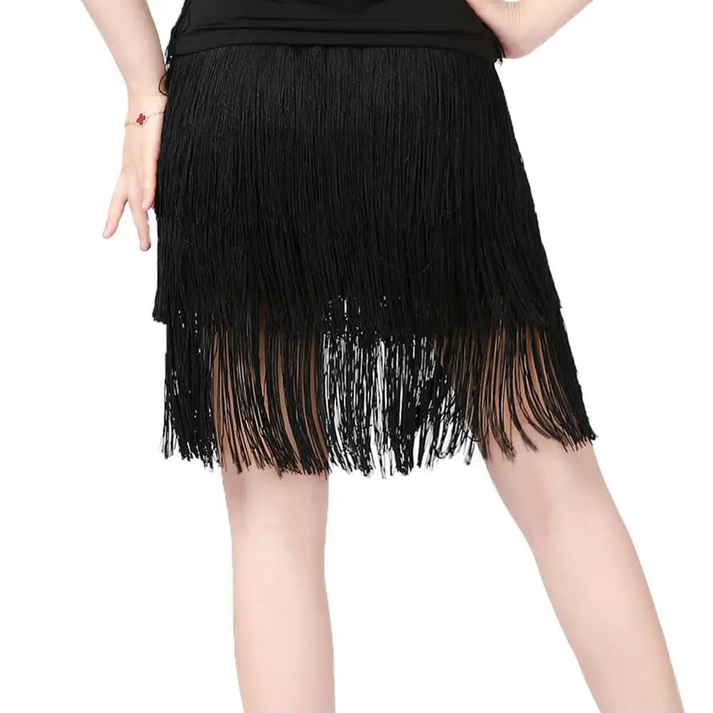 MAIYO 10 Metri 50CM Lungo Frangia di Pizzo Nappa Frangia Nera Taglio per Fai da Te Vestito Latino Abiti di Scena Accessori Nastro di Pizzo