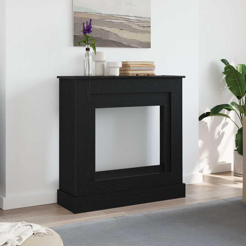 Générique Cadre de cheminée chêne Noir 90x30x90 cm Bois d'ingénierie,Accessoires pour cheminées & poêles à Bois,865984
