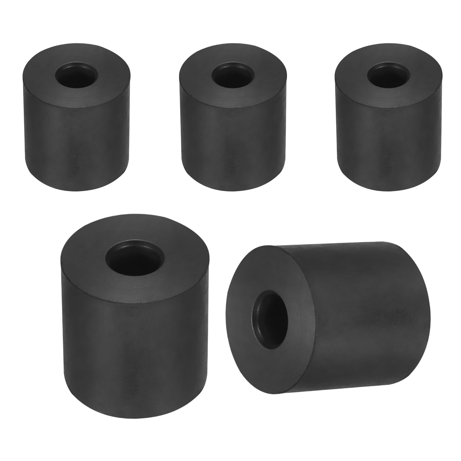 sourcing map 25Pcs Rubber Spacers, 20mm OD, 8mm ID, 10mm Thick Black Round Anti Vibration Rubber Pads Isolation Bushings Washer for Home Cars Boat(0.79" OD x 0.31" ID x 0.39" Thick)
