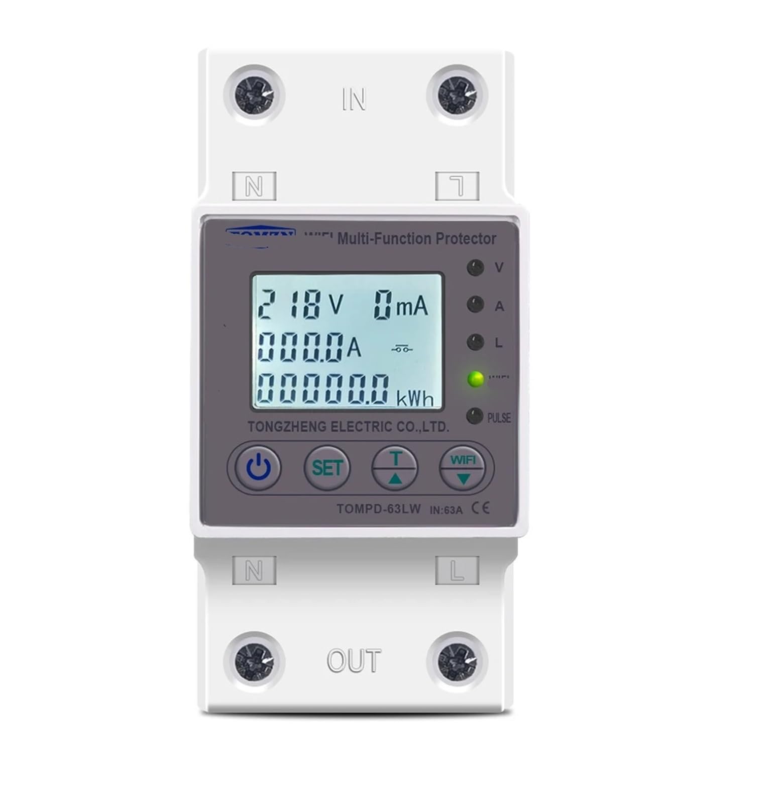 JNVFTCUX 63A Smart Switch Energy Meter kilowatt-Hour metering Circuit Breaker Timer with Voltage Current and Leakage Protection
