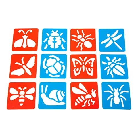 Washable Plastic Mini Beast Stencils - Pack of 12 Stencils Cover