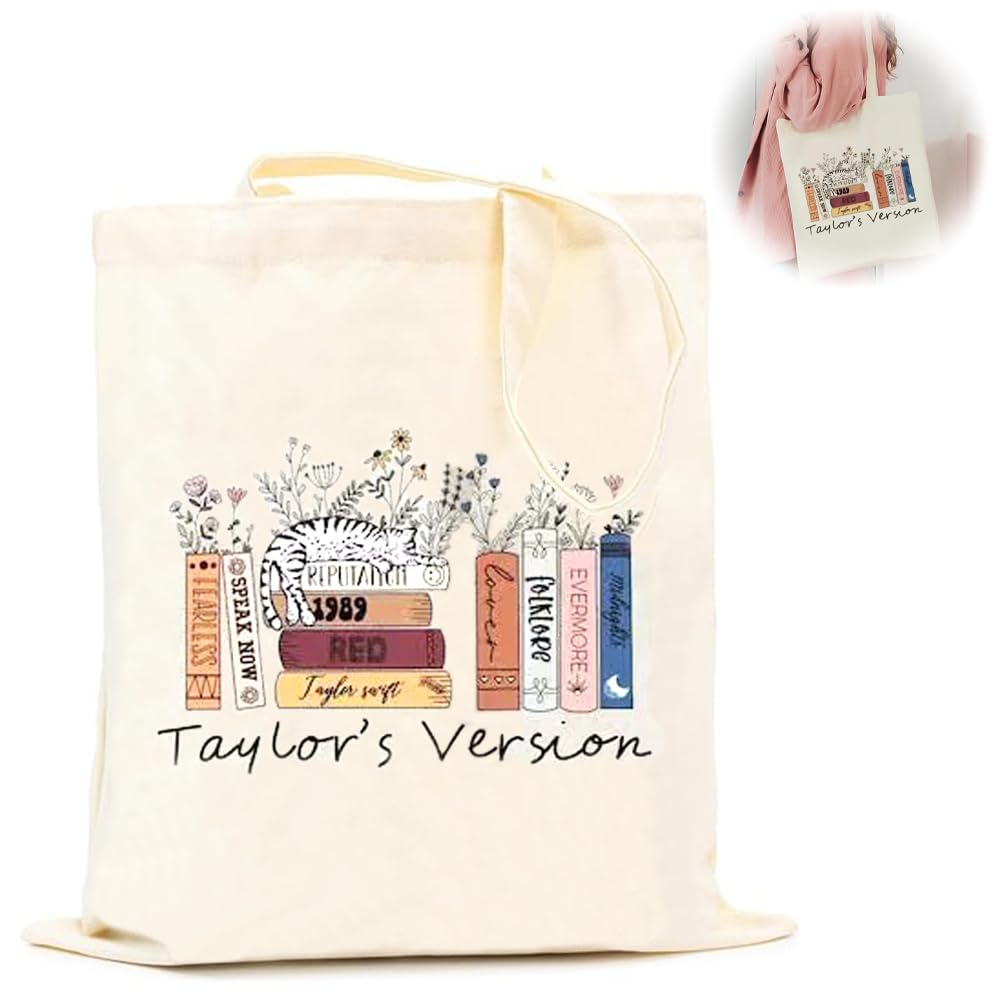 Lonimia Stoffbeutel Bedruckt, TS Album Baumwolltasche Bedruckt, TS Canvas Tote Bag Stofftasche Aesthetic Tragetaschen Baumwolltasche Leinentasche Geschenk Musikliebhaber