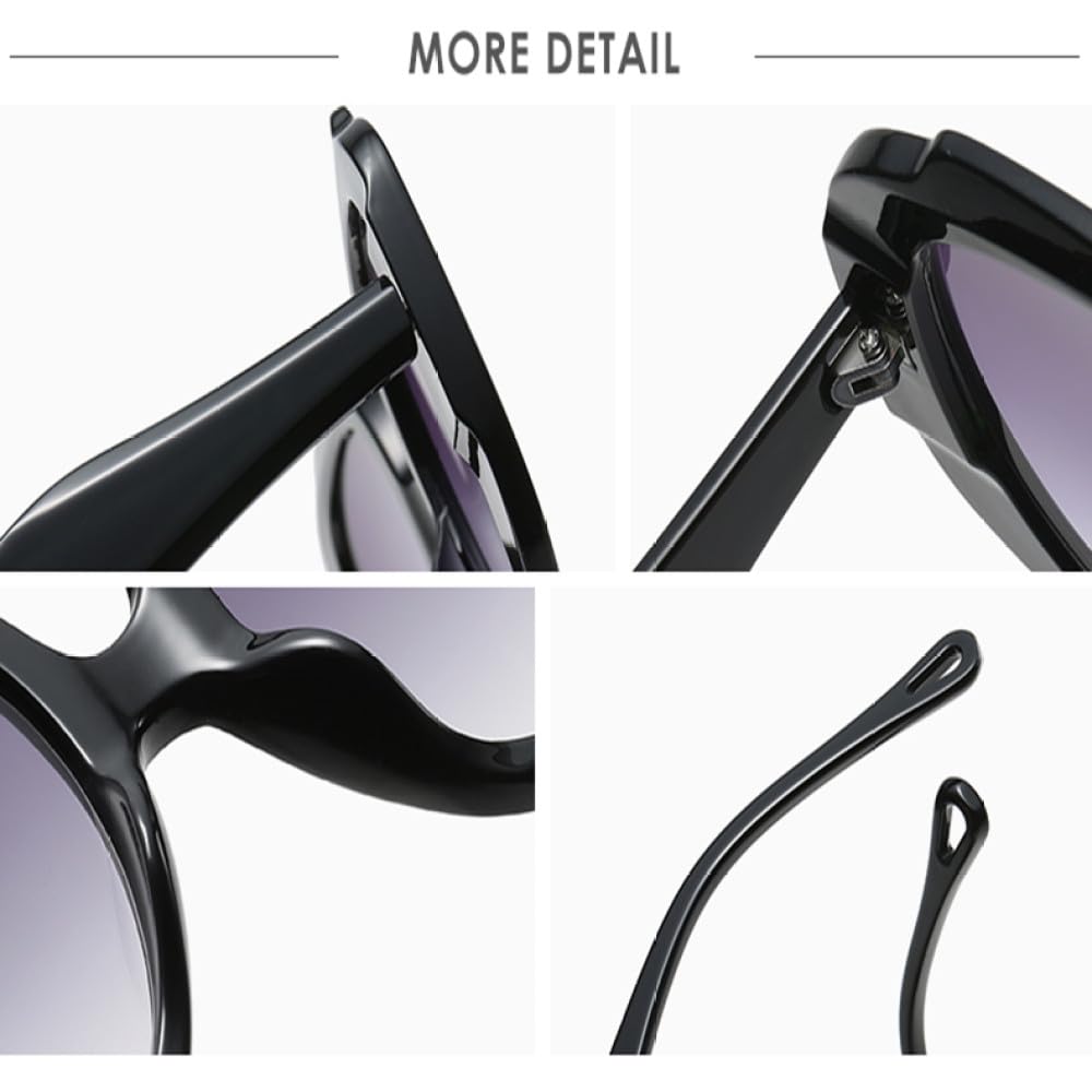 Übergroße ovale Sonnenbrille für Damen, Bonbonfarben, modische Farbverlaufs-Sonnenbrille, UV400-Schutzbrille, Damenbrille