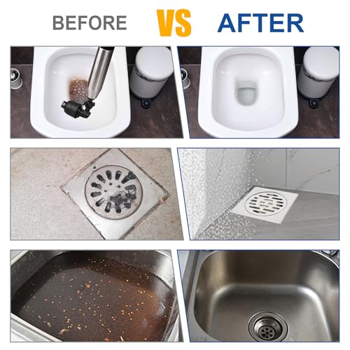 Luney Toilet Plunger, Snake Drain Clog Remover Tool, High Pressure Air Drain Blaster Gun with Visual Barometer, Toilet Unclogger Tool, Air Plunger for Toilet Bathroom, Sink, Kitchen, Floor Clogged - Image 5