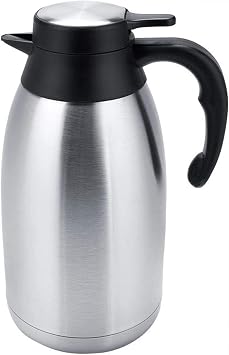 Coffee Pot 2L Coffee Pots Stainless Steel Thermal Coffee Carafe Insulated Vacuum Coffee Kettle for Keeping Hot 1.5 L Tea Pot Jug Silver 2L