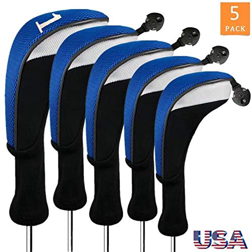 FINGER TEN Golf Club Head Covers Woods Driver Fairway Hybrid 3/4/5 Set, Headcovers
