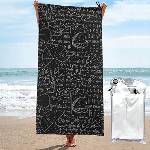 HUANJIE Blackboard Wallpaper Microfibre Beach Towel, Large Bath Towel Lightweight Towels For Travel, Swimming, Camping, Gym Yoga, Holiday
