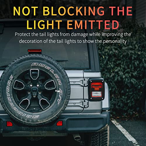 Datou Boss Tail Light Covers Taillight Guard Compatible With Jeep Wrangler Jk 2007-2017 - Pair, Black, Contains Screw Fittings #TOP5