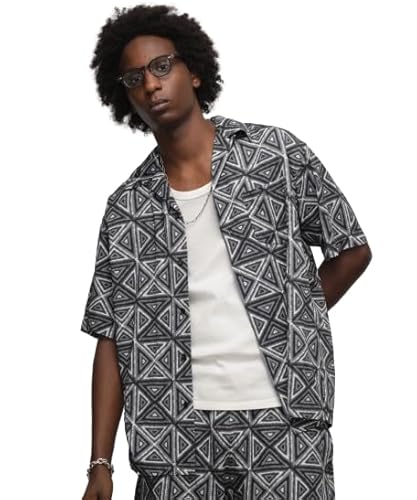 [Schott NYC] [�V���b�g] HAWAIIAN SHIRT "GEOMETRIC TRIANGLE"/ �n���C�A���V���c "�W�I���g���b�N �g���C�A���O��"/782-4123013 �����Y M 410 �`���R�[��