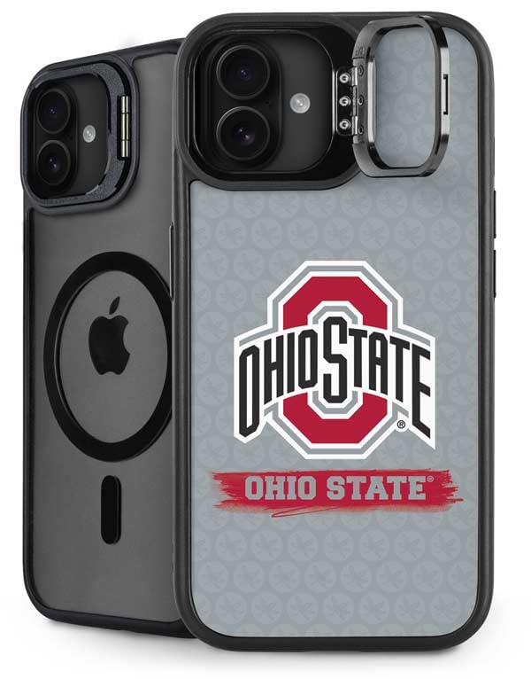 Skinit Kickstand Phone Case Compatible with iPhone 16 - Officially Licensed Ohio State University Distressed Logo Design