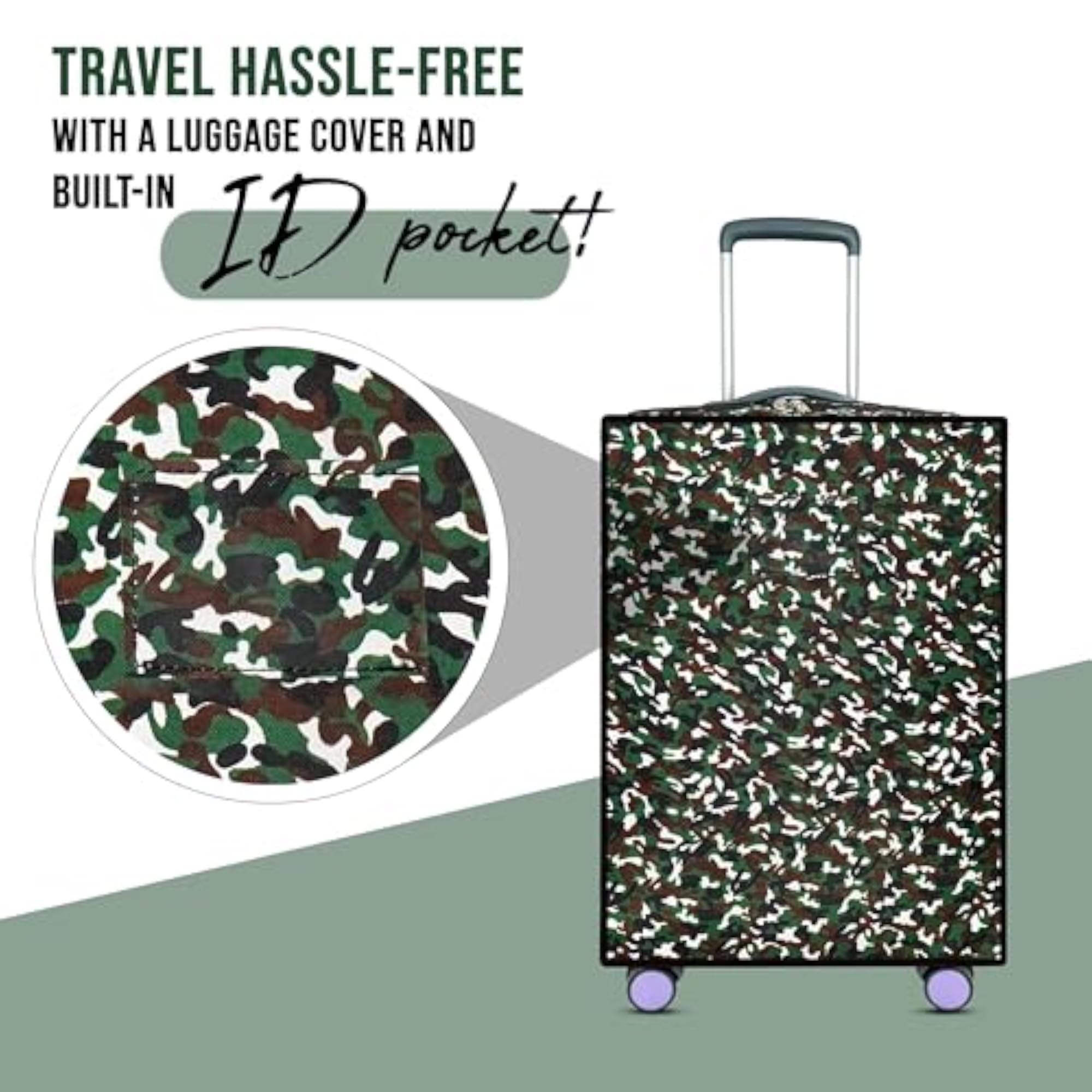 Military Print Trolley Bag Cover, Set of 3
