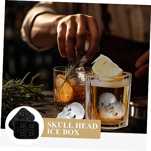 Molde para cubos de hielo de silicona con diseño calavera miniatura 3