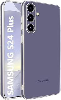 جراب حماية خلفي لموبايل سامسونج جالاكسي S24 بلس شبكة الجيل الخامس 5G من المعز - غطاء ناعم ومرن ورفيع بحماية كاملة 360 درجة ومقاوم للصدمات البولي يوريثين المقاوم للحرارة شفاف