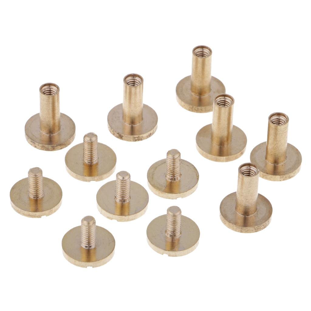 6 Sets Round Rivet Screw Studs Chicago Screw Leather Craft Gold 10mm-image-49
