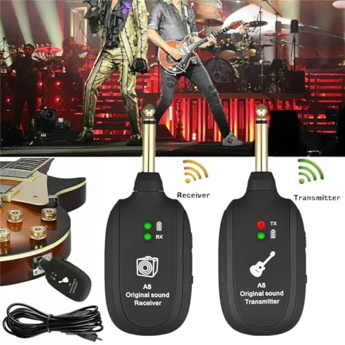 Sistema Inalámbrico para Guitarra con Transmisor y Receptor Integrados, 4 Canales, para Guitarra Eléctrica, Bajo y Violín miniatura 4