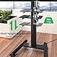 XTRARM Proton 500 mobiler TV Ständer rollbar mit Ablage, TV ca. 32-75 Zoll / 40kg,TV Standfuss höhenverstellbar bis ca 211 cm,TV 90° Rotierbare,mit Steckerleiste mit USB,fur Gewerberäume. Schwarz