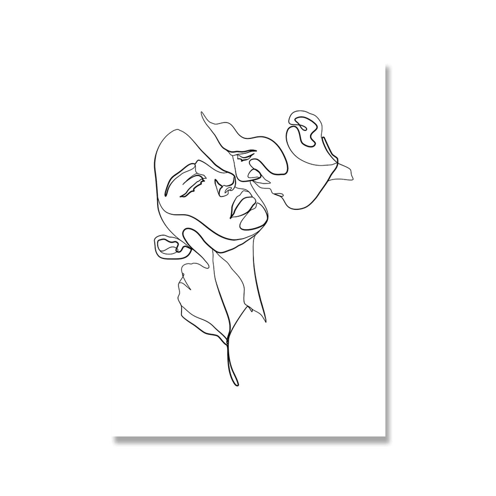 Minimalist Couple Line Drawing Tumblr Couple Line Art Print, Single