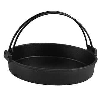 SECFOU Cast Iron Sukiyaki Pot Non-Stick Iron Dry Pot Cooking Pan Kitchen Supply Thickened Handles