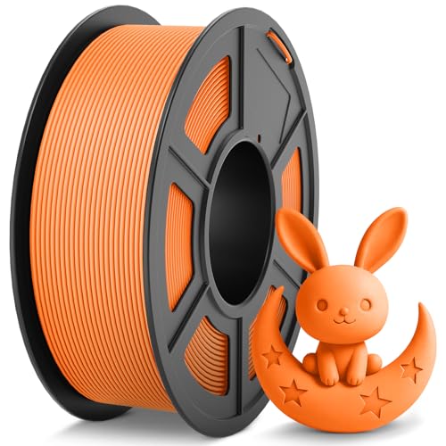 TECBEARS PLA 3D Printer Filament Macaron Color Filament Neatly Wound PLA Filament 1.75mm Dimensional Accuracy +/- 0.02mm Fits Most FDM Printers 1KG Spool (2.2lbs) Sunny Orange