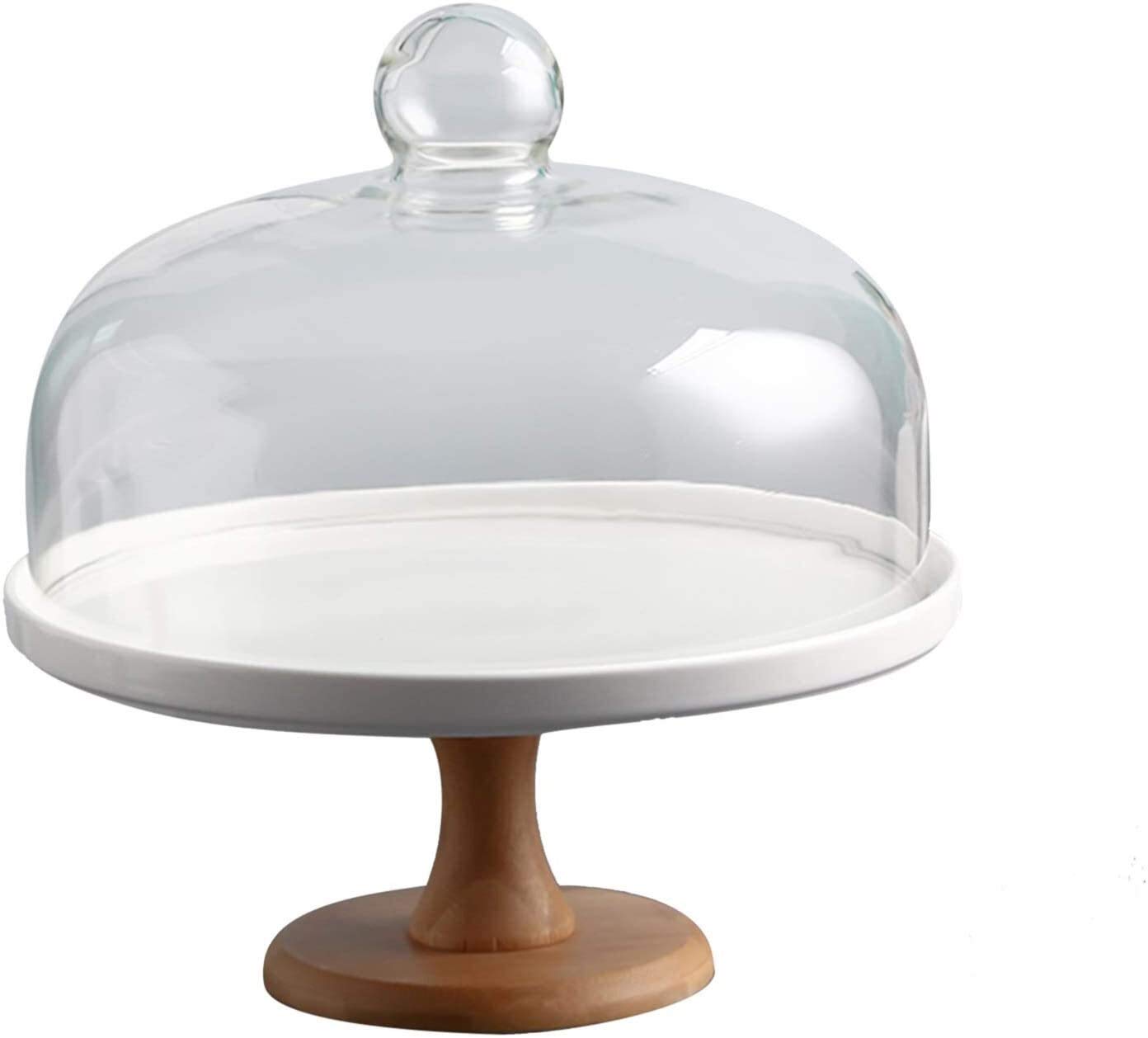 Présentoir à thé de l'après-midi, présentation Parfaite des gâteaux et des Assiettes à Dessert, Assiette de dégustation avec Couvercle, dôme en Verre Transparent
