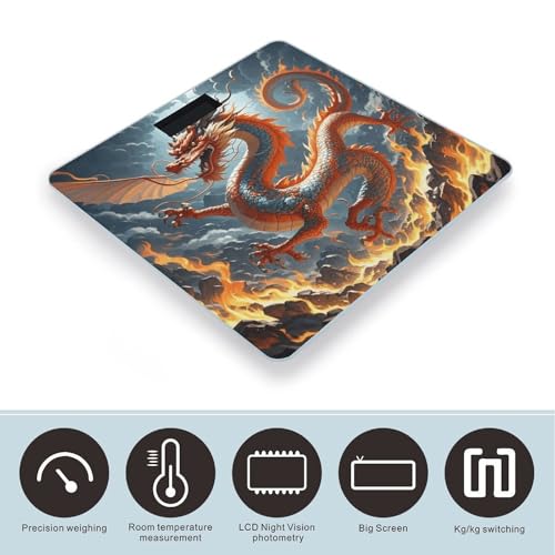 Báscula Digital de Baño Dragón Chino con Pantalla LCD miniatura 3