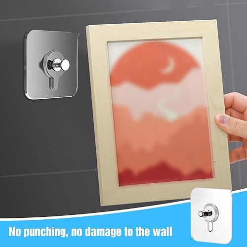 Miniatura 2 de Ganchos adhesivos sin taladros, ganchos de tornillo adhesivos reutilizables para montaje en pared, ganchos de pared sin clavos, ganchos de pared sin
